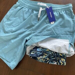 maamgic 7 Inch Men's Swim Trunks with Compression Liner Board Shorts, Large